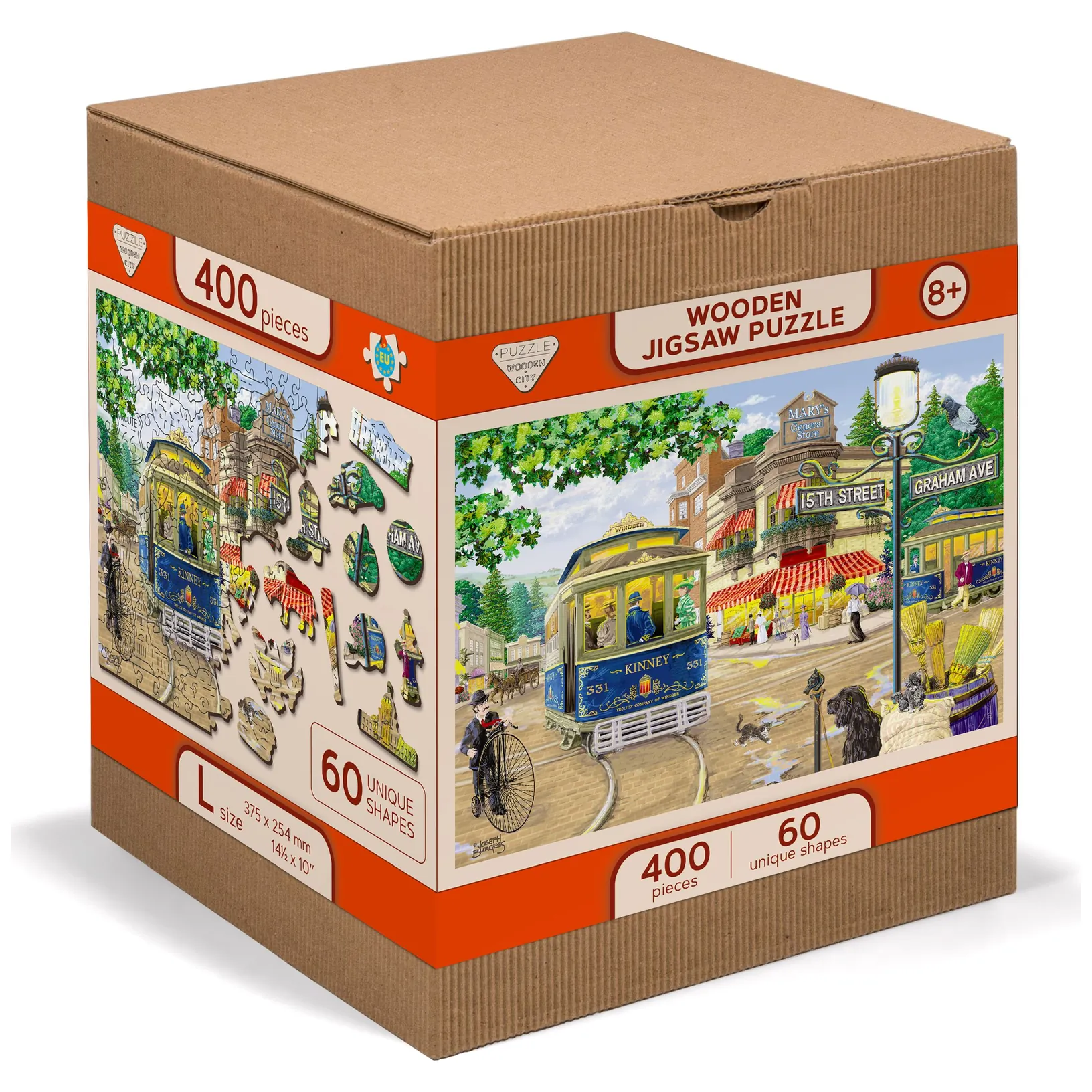 Drewniane Puzzle z figurkami – Wiktoriańska ulica rozm. XL, 1010 elementów - obrazek 3