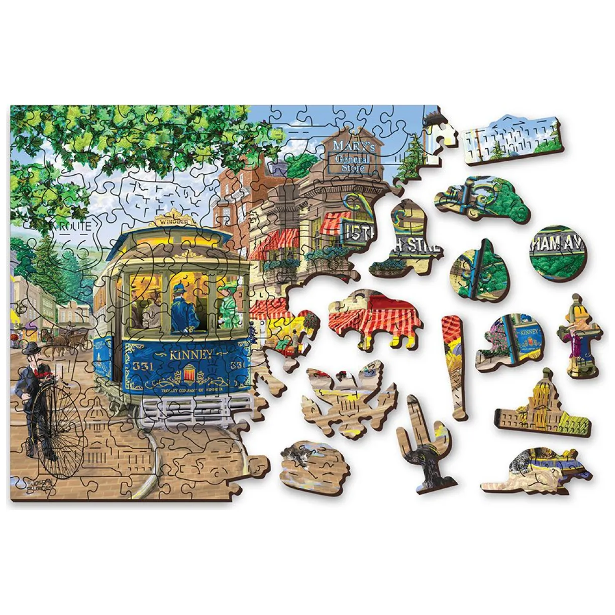 Drewniane Puzzle z figurkami – Wiktoriańska ulica rozm. XL, 1010 elementów - obrazek 4