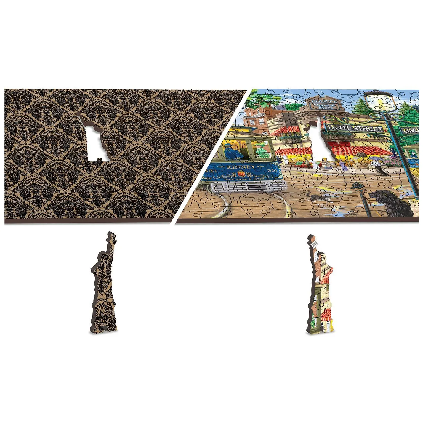 Drewniane Puzzle z figurkami – Wiktoriańska ulica rozm. XL, 1010 elementów - obrazek 6