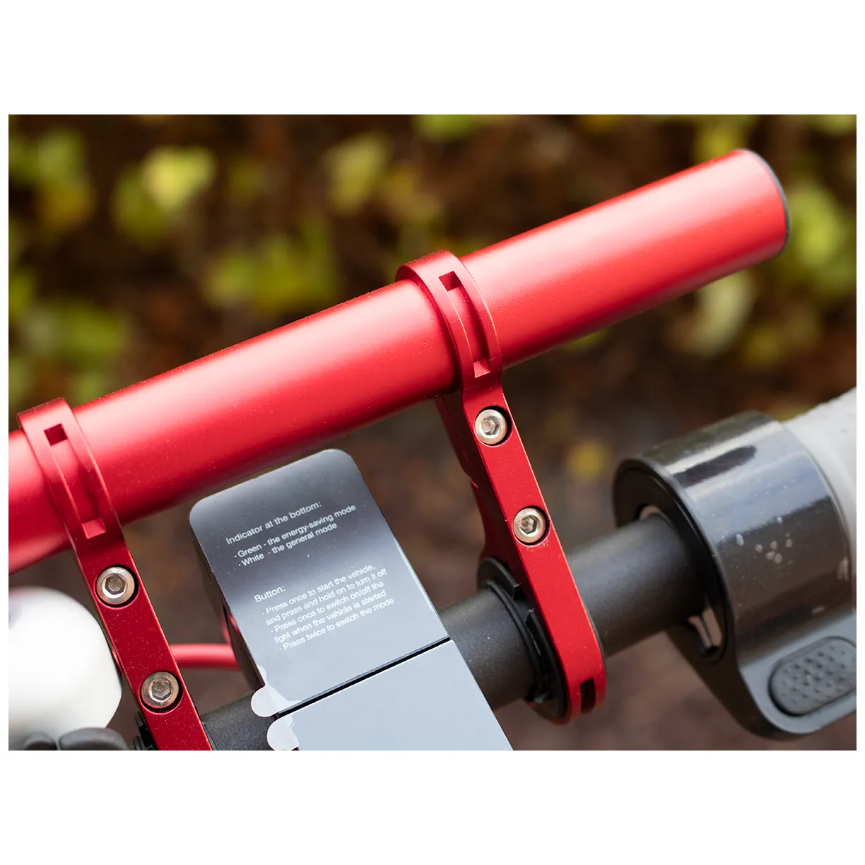 Aluminiowy uchwyt na kierownice rower / Hulajnoga Xiaomi M365/ Pro - czerwona - obrazek 2