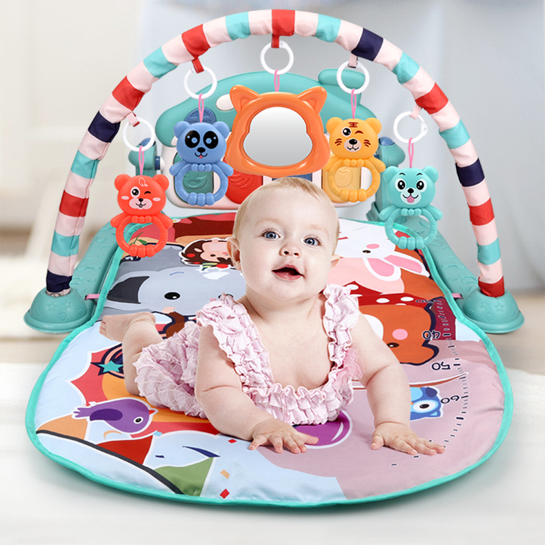 Mata edukacyjna dla niemowląt z pianinem- zielona - obrazek 3