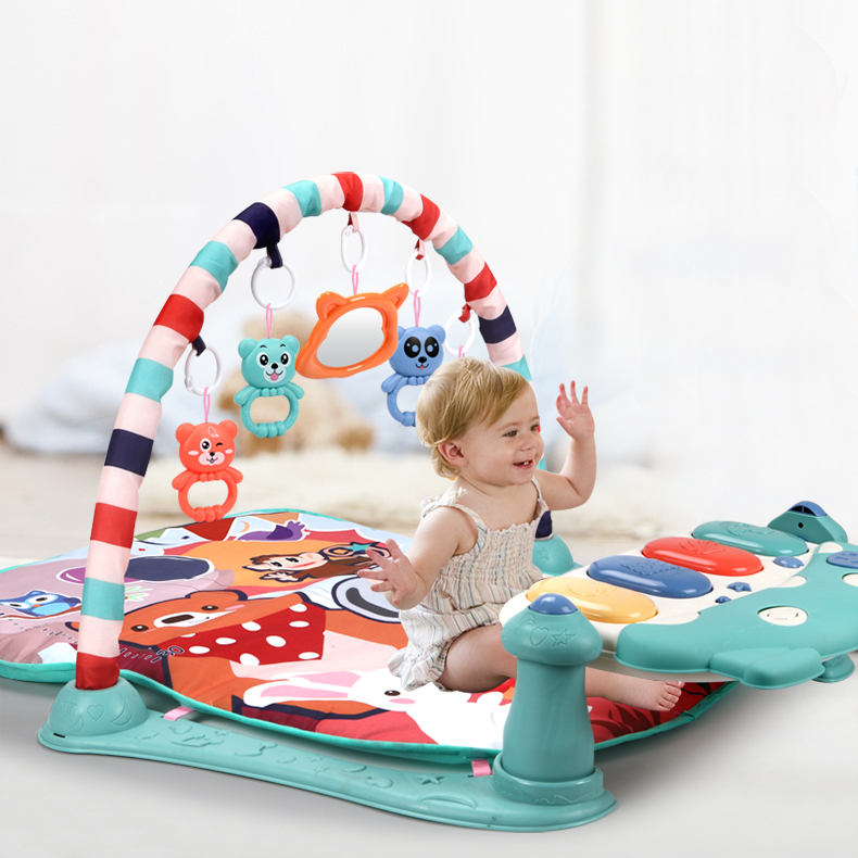 Mata edukacyjna dla niemowląt z pianinem- zielona - obrazek 4