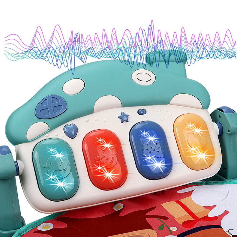 Mata edukacyjna dla niemowląt z pianinem- zielona - obrazek 5