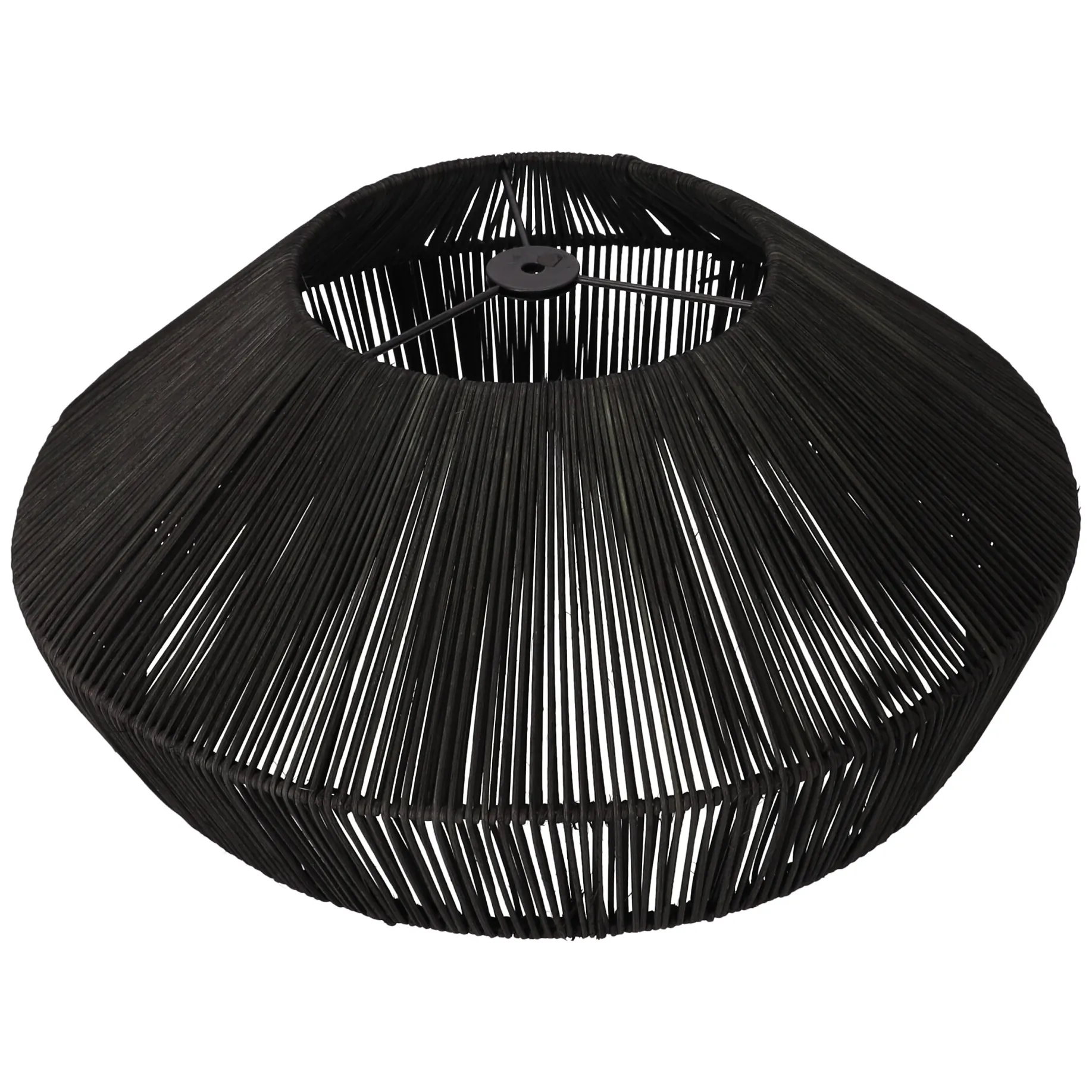Lampa naturalna rattanowa wisząca - 50 cm (czarna) - obrazek 3