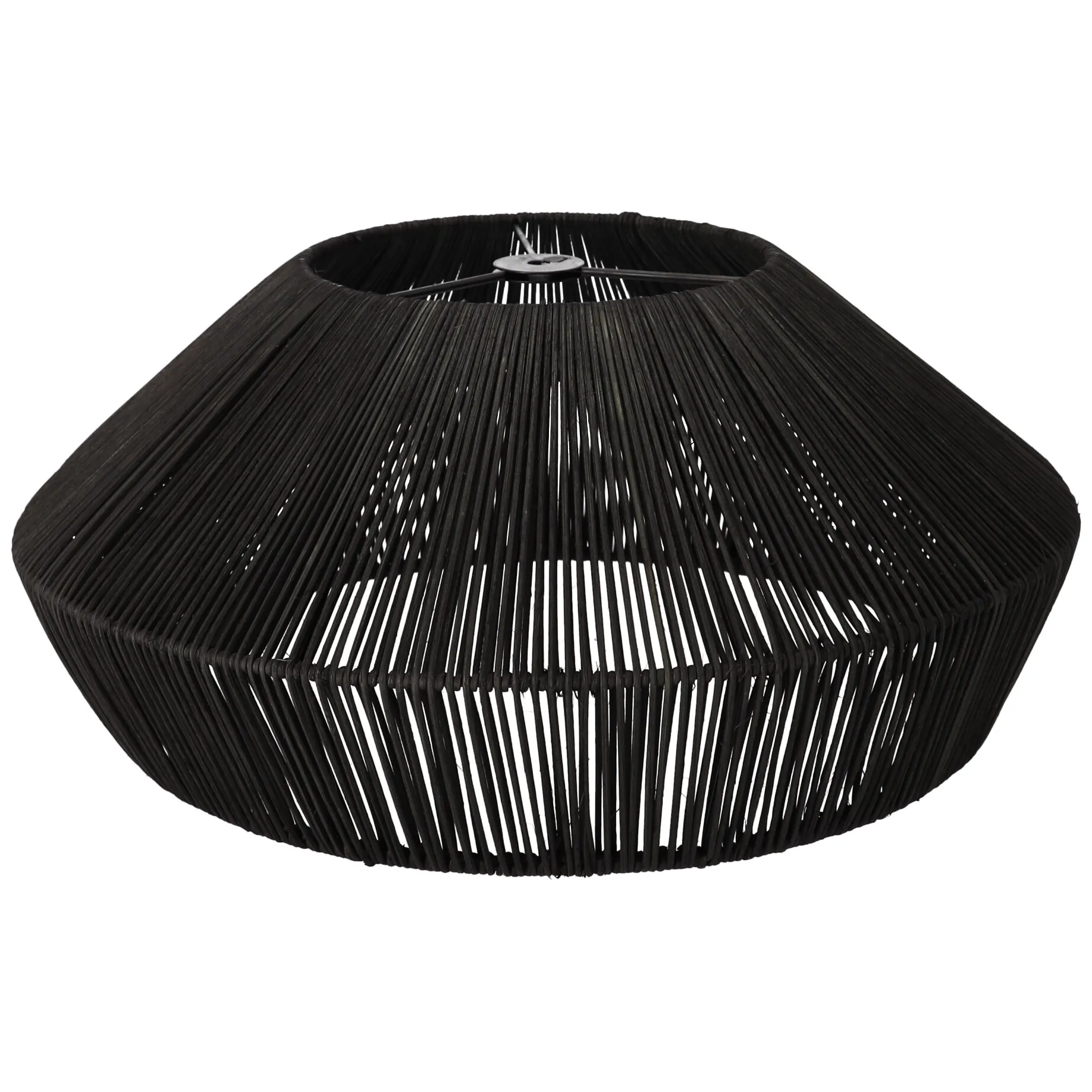 Lampa naturalna rattanowa wisząca - 50 cm (czarna)