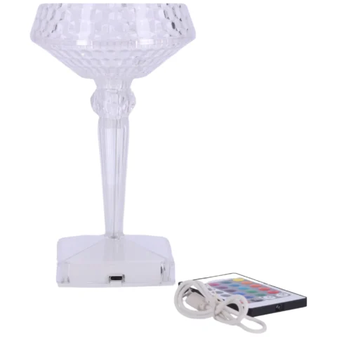 Kryształowa Lampka LED RGB Mała Nocna Dekoracyjna na Baterie USB