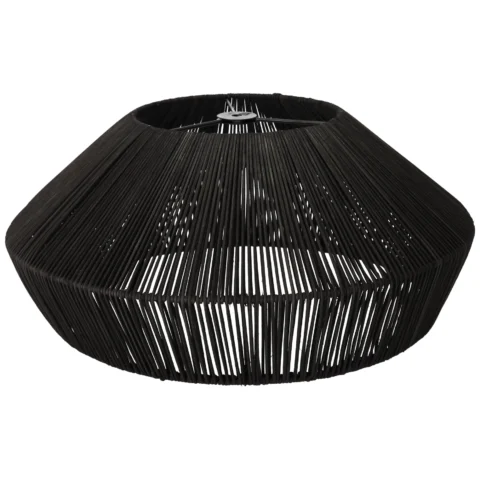Wisząca lampa rattanowa czarna 50 cm - naturalna, okrągła, do salonu