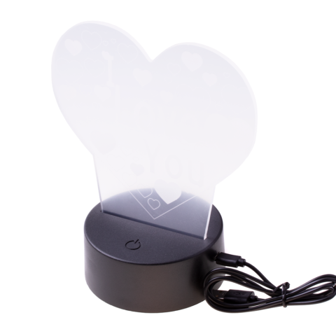 Lampka nocna 3D LED I LOVE YOU wielokolorowa prezent dla dziecka