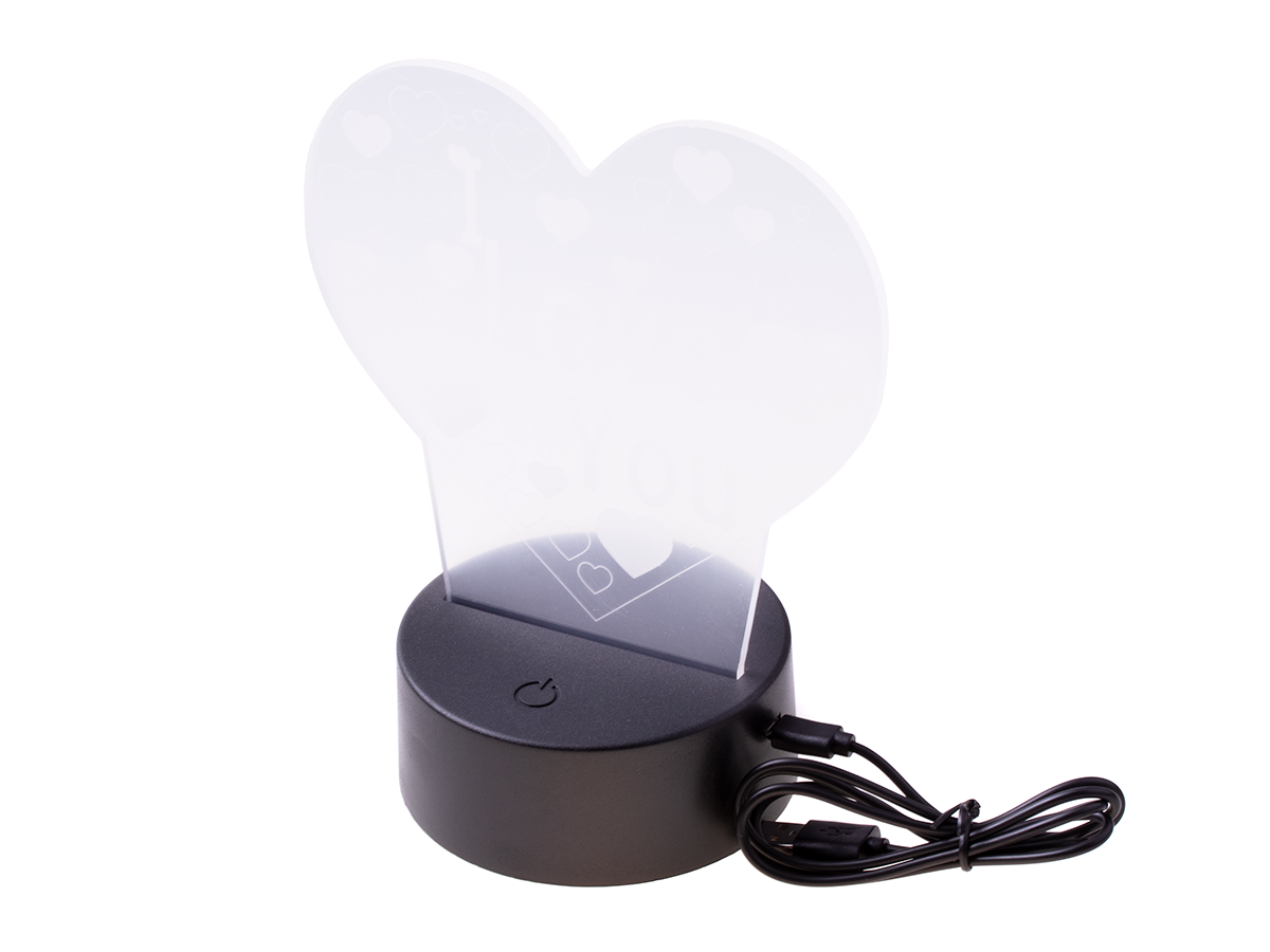 Lampka nocna 3D LED I LOVE YOU wielokolorowa prezent dla dziecka