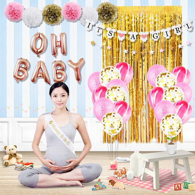 Zestaw balonów i rekwizytów Baby Shower chłopiec It's a Boy - obrazek 3