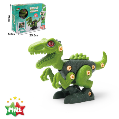 Wesoły Velociraptor do skręcania - zestaw konstrukcyjny DIY dla dzieci