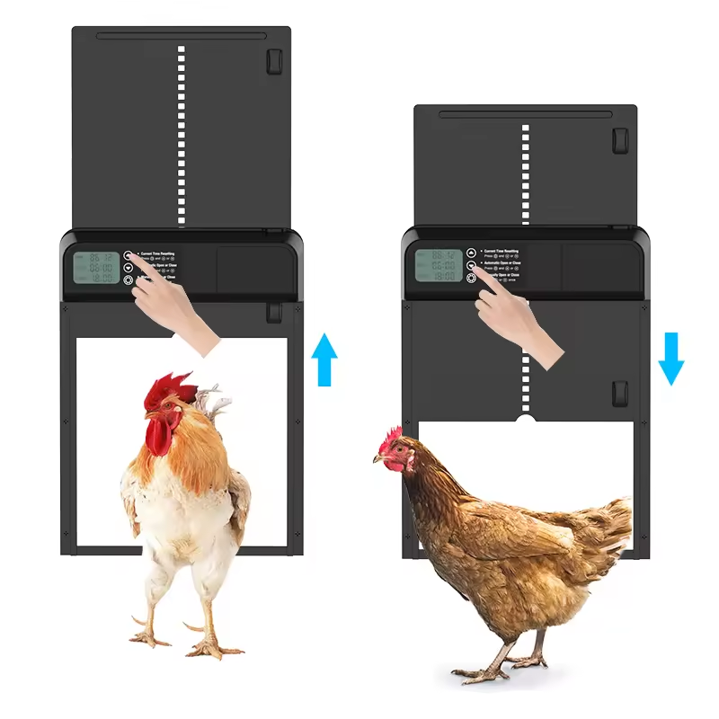 Automatyczne drzwi do kurnika z timerem - czarne - obrazek 5