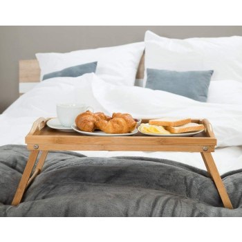 Stolik śniadaniowy do łóżka, taca bambusowa