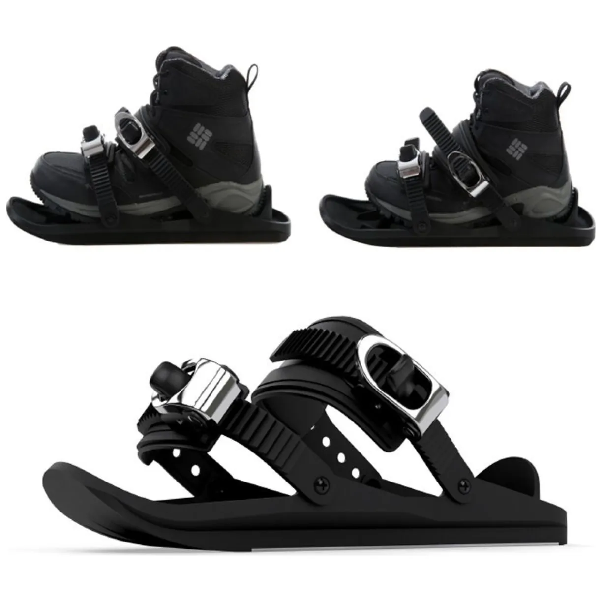 Buty narciarskie mini Krótkie narty - czarne - obrazek 3