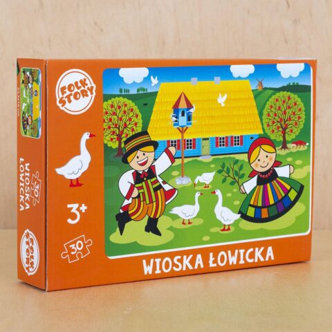 Puzzle Wioska Łowicka 30 elementów - folklor, tradycja, stroje ludowe