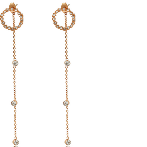 Kolczyki wiszące Xuping - rose gold