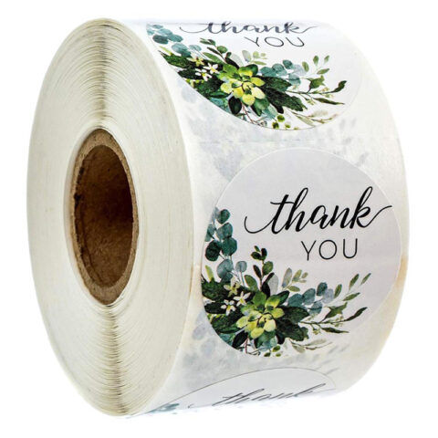 Okrągłe naklejki dekoracyjne Thank You ślub prezent 500 szt 2,5 cm