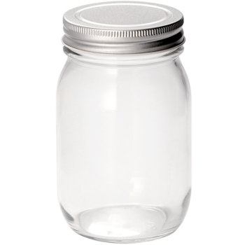 Słoik na świece ze srebrną nakrętką - 380 ml