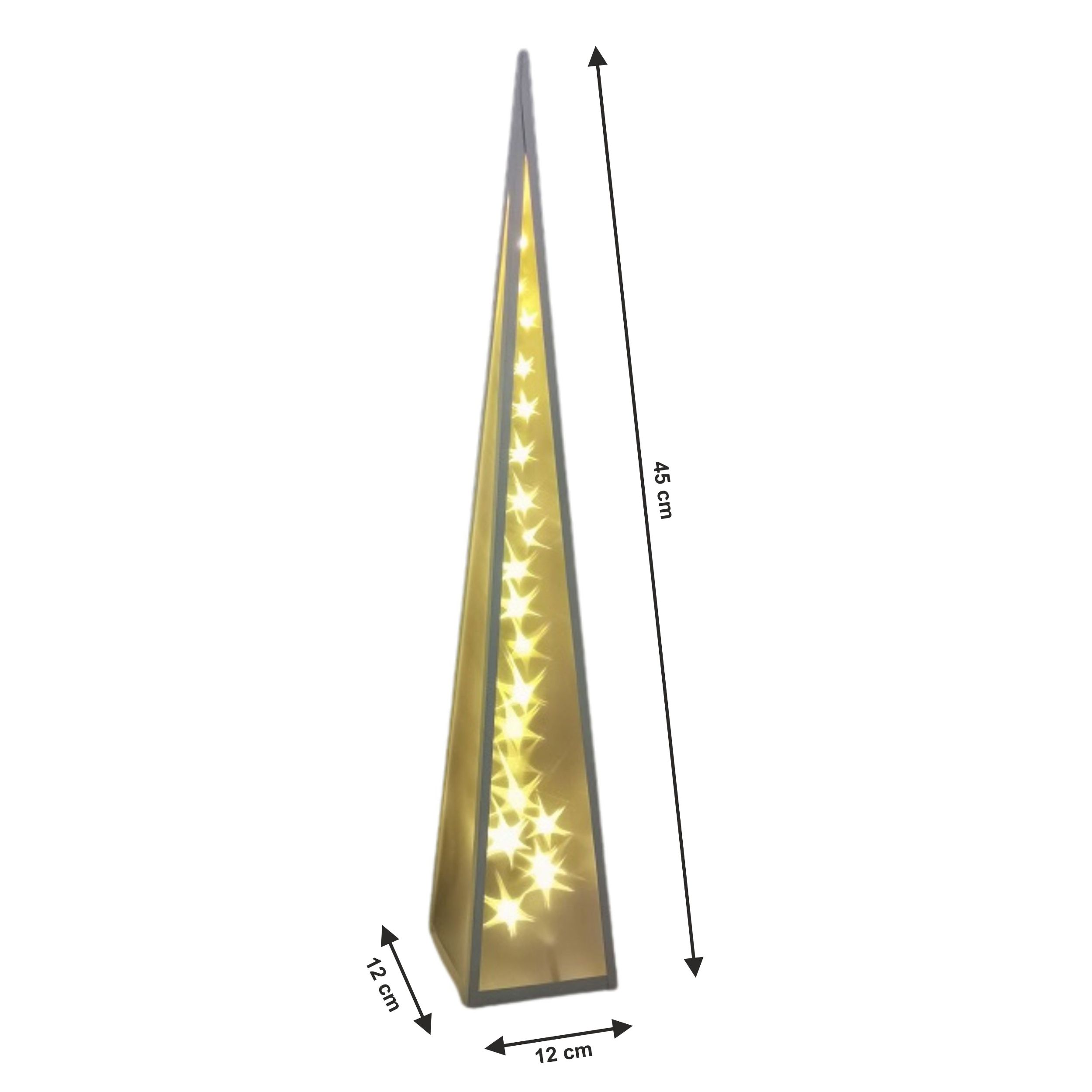 Świąteczna lampa w kształcie choinki LED z obrotowymi gwiazdkami, biała rama 45 cm - obrazek 7