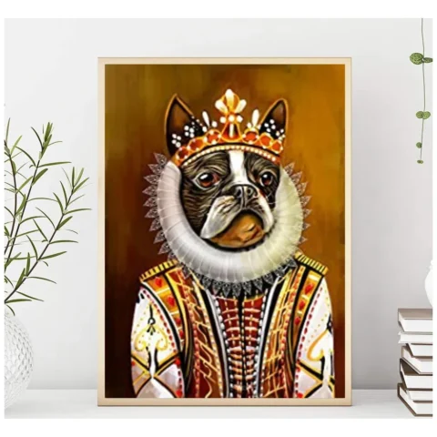 Diamond painting pies - haft diamentowy 5D, obraz do wyklejania 40x50 cm
