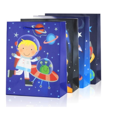 Torebka prezentowa z motywem kosmosu 24x18 cm - na drobne upominki