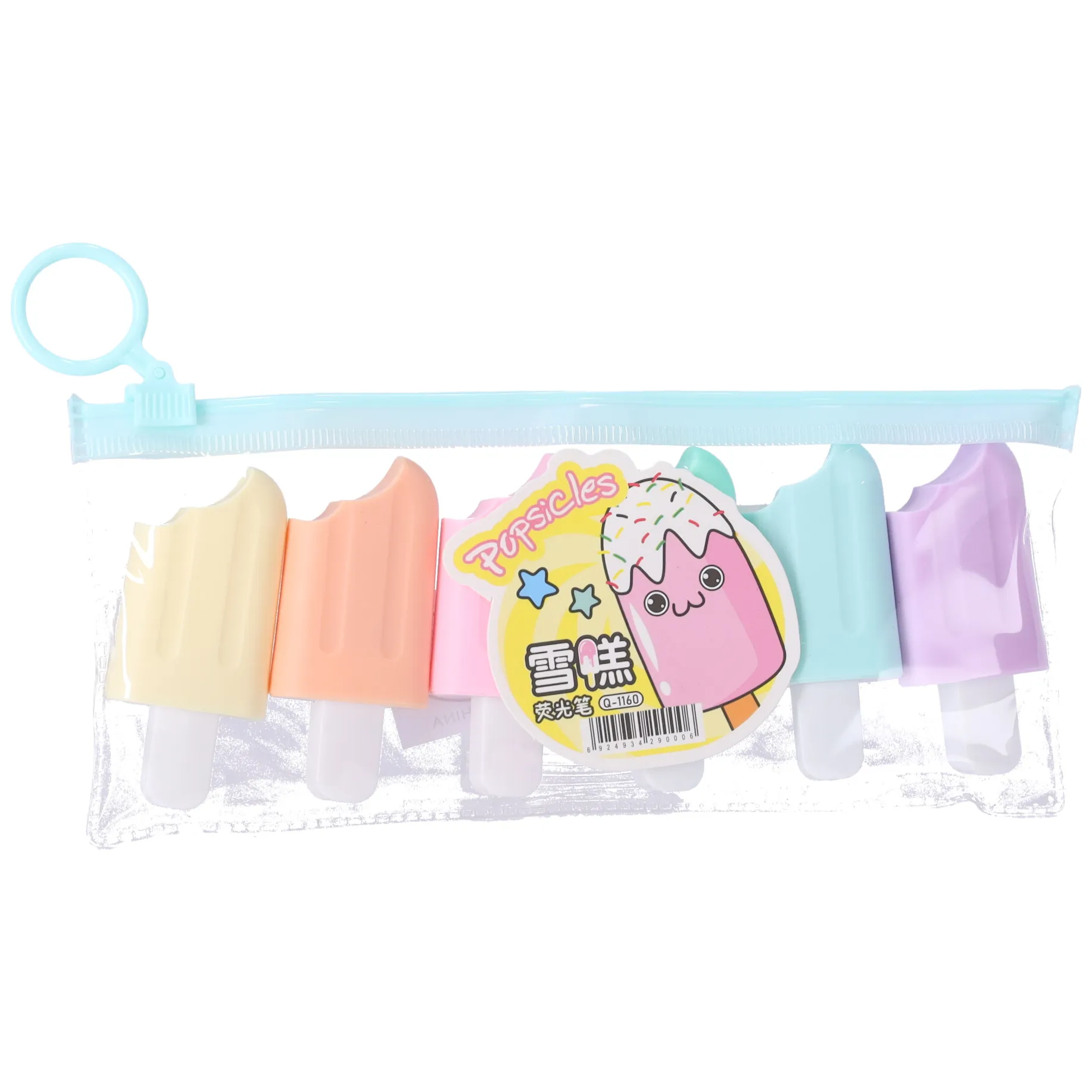 Zestaw mini zakreślaczy w kształcie lodów - 6 szt. - obrazek 2