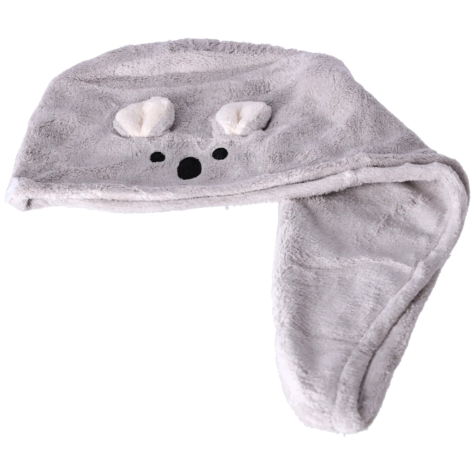 Superchłonny ręcznik do włosów, turban do włosów - szary - obrazek 2