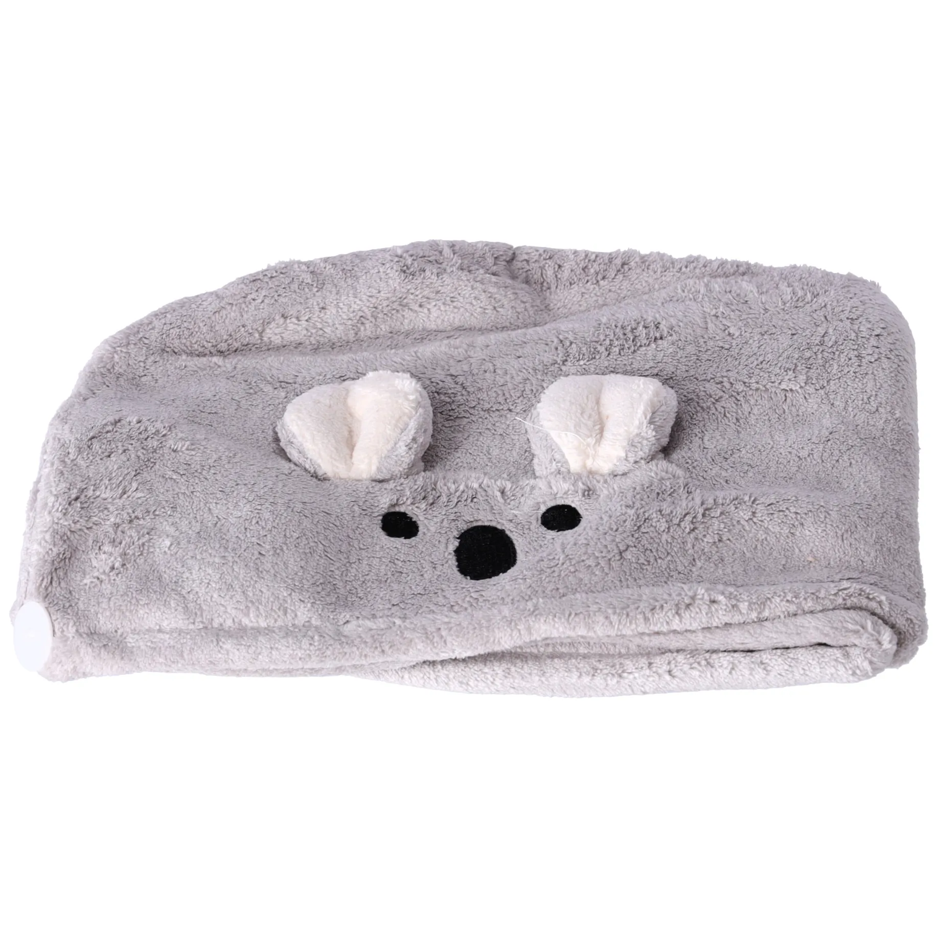 Superchłonny ręcznik do włosów, turban do włosów - szary - obrazek 3