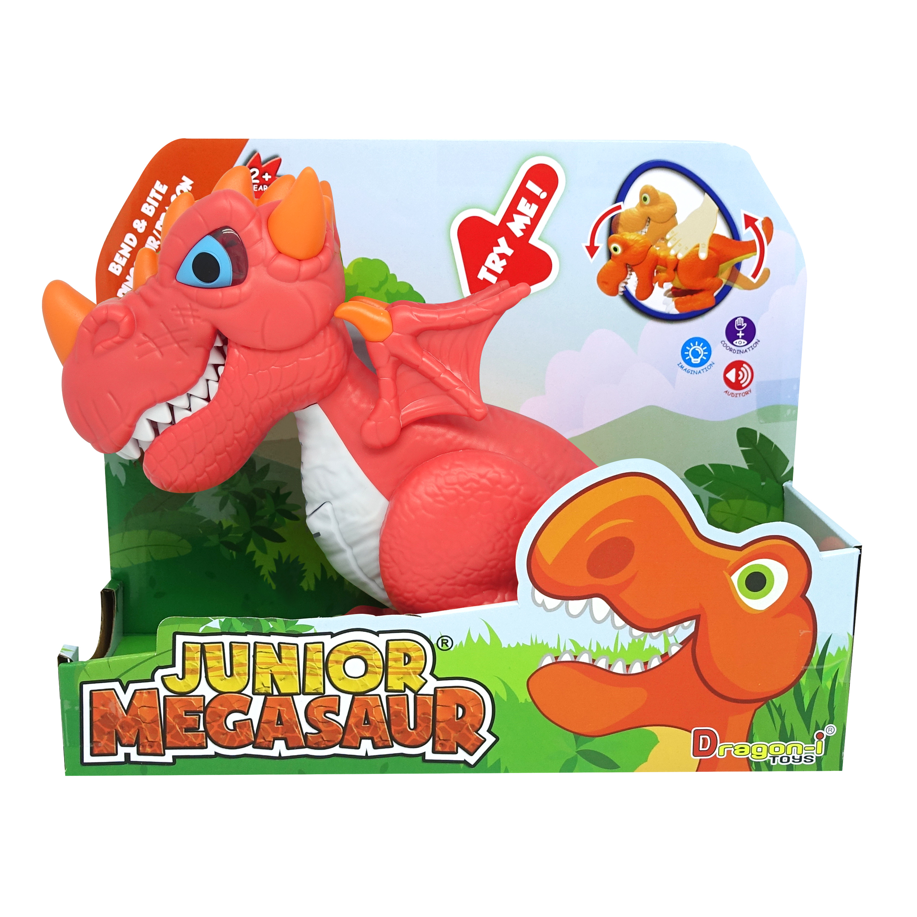 Interaktywny dinozaur T-Rex czerwony z dźwiękiem i światłem dla dzieci 3+ - obrazek 3