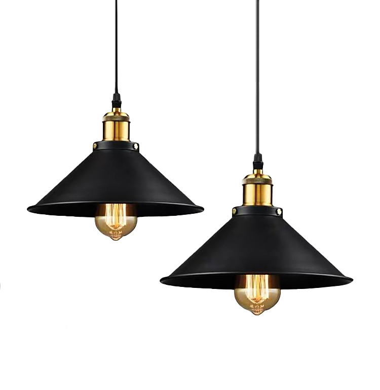 Lampa wisząca Retro - czarna - Zestaw 2 lampy - obrazek 3