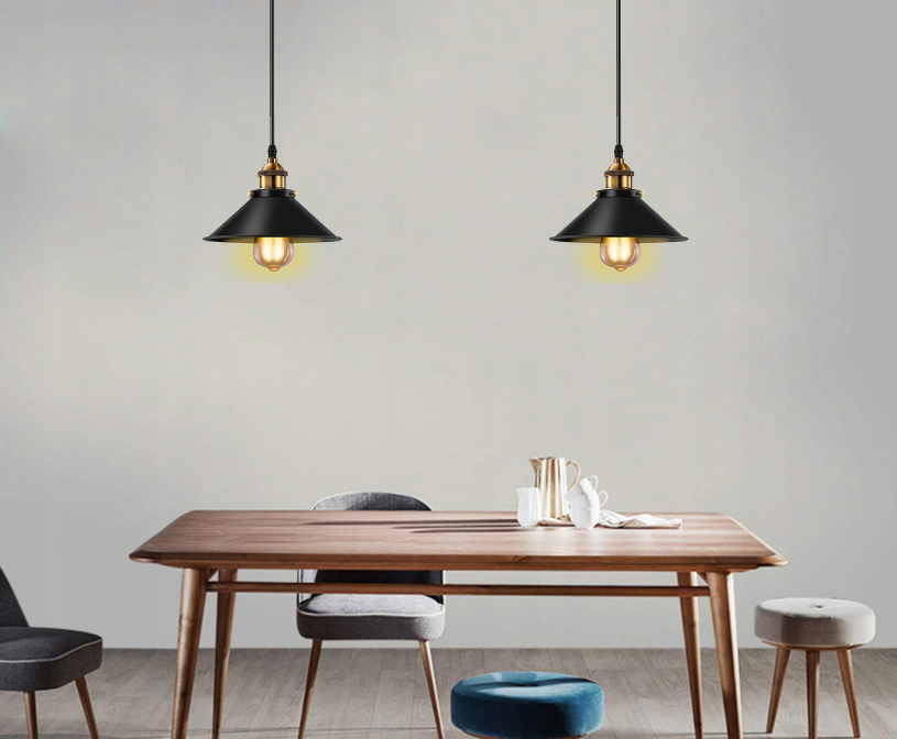 Lampa wisząca Retro - czarna - Zestaw 2 lampy - obrazek 5