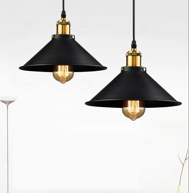 Lampa wisząca Retro - czarna - Zestaw 2 lampy - obrazek 6