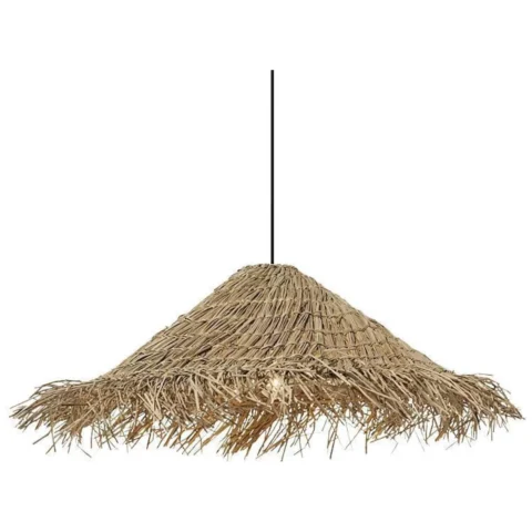 Żyrandol lampa naturalny rattanowy w kształcie słomkowego kapelusza - 40 cm