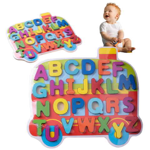 Puzzle edukacyjne dla dzieci Literki 3+ nauka alfabetu kolorowe