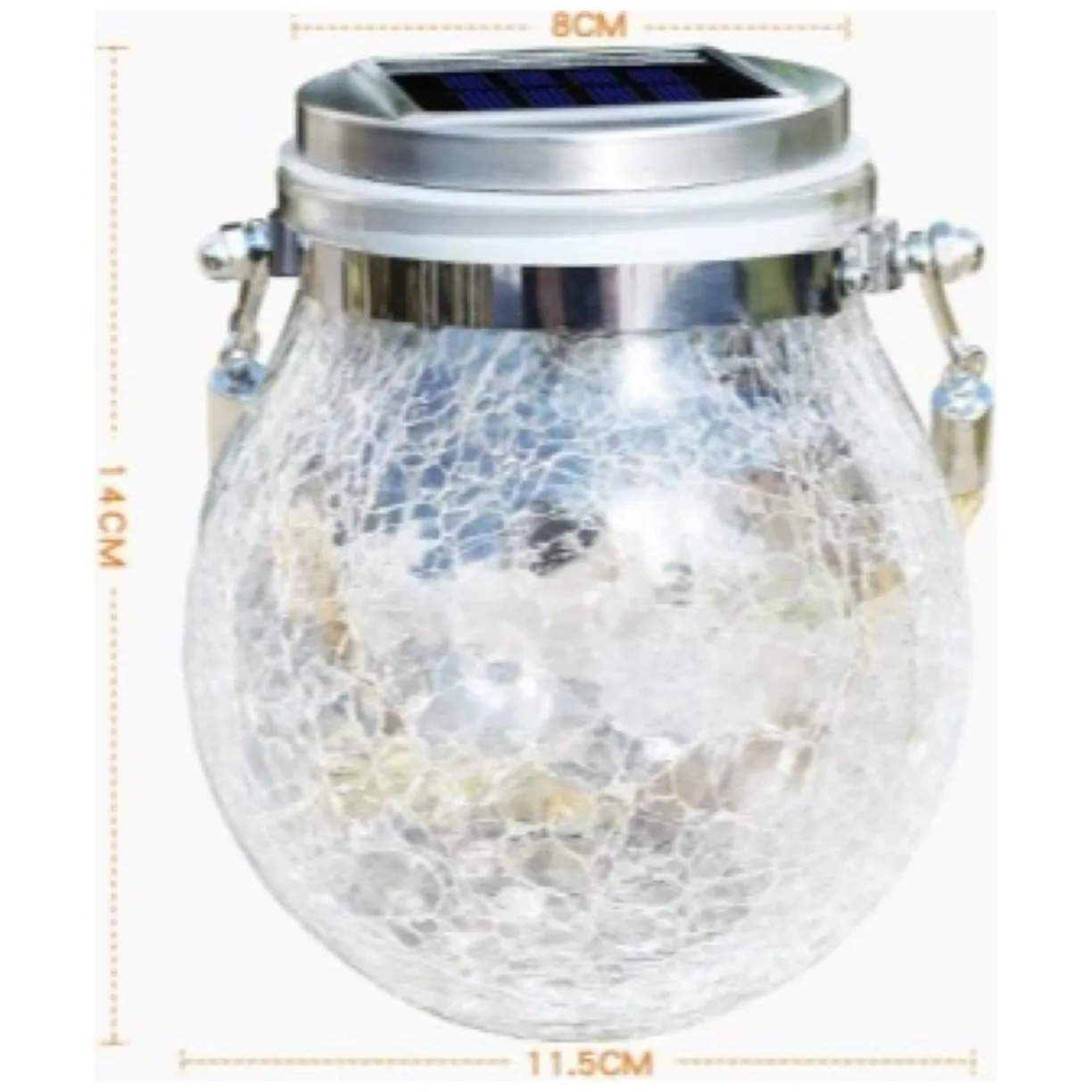 Lampion solarny ogrodowy/ Wisząca lampka LED solarna – rozmiar L, światło białe - obrazek 2