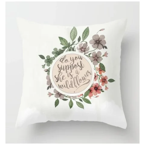 Lniana poszewka dekoracyjna 45x45 w wielokolorowe kwiaty glamour boho