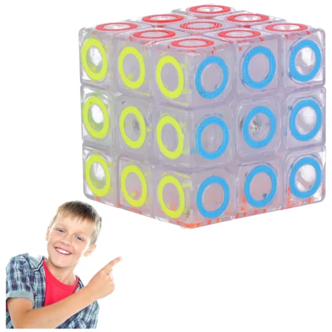 Wielokolorowa kostka logiczna 3x3x3 - klasyczna układanka edukacyjna dla dzieci