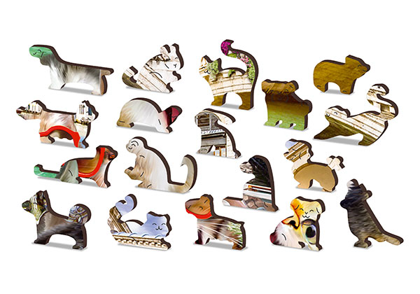 Drewniane Puzzle z figurkami - Kotki w Wenecji rozm. S, 75 elementów - obrazek 4