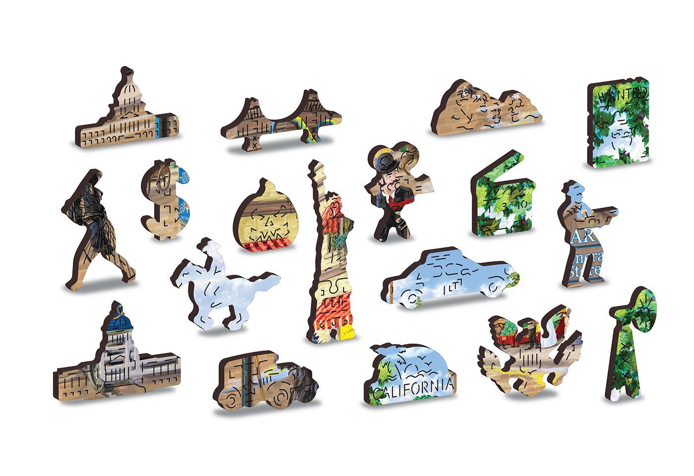 Dwustronne Drewniane Puzzle Wiktoriańska Ulica XL 1010 z Figurkami - obrazek 5
