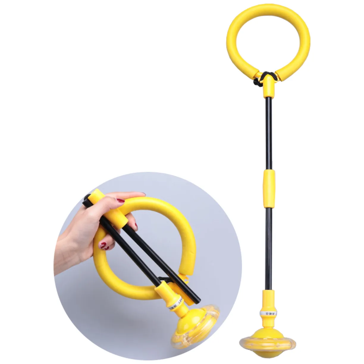 Hula hop skakanka na nogę składana dla dzieci z Diodami LED, żółta - obrazek 3