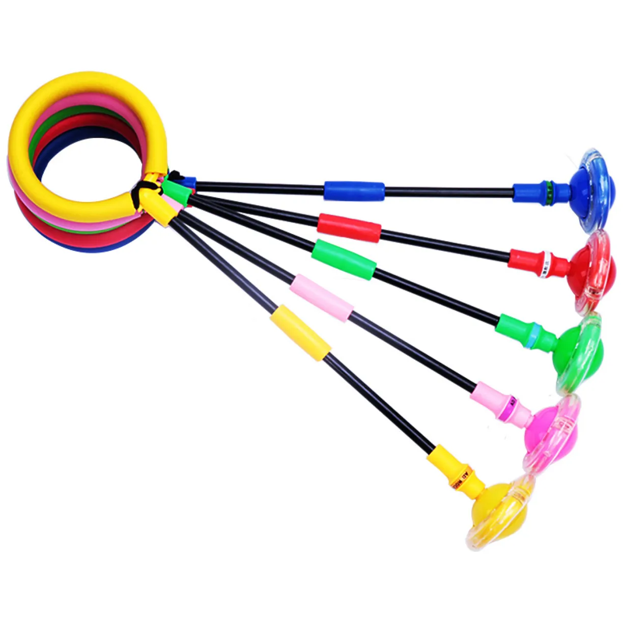 Hula hop skakanka na nogę składana dla dzieci z Diodami LED, żółta - obrazek 4