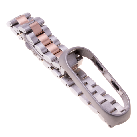 Pasek opaska Xiaomi Mi Band 3/ Xiaomi Mi Band 4 - srebrno rose gold