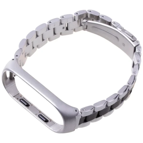 Pasek opaska Xiaomi Mi Band 3/ Xiaomi Mi Band 4 - srebrno czarna