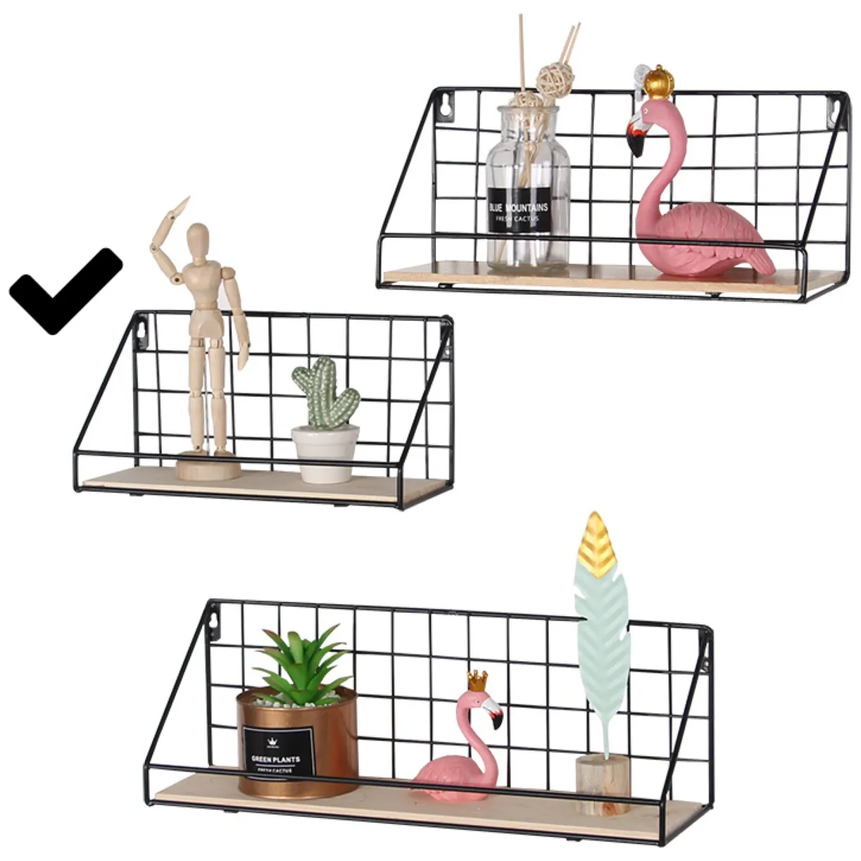 Półka ścienna metalowa czarna z drążkiem, styl loft, do kuchni na przyprawy - obrazek 3