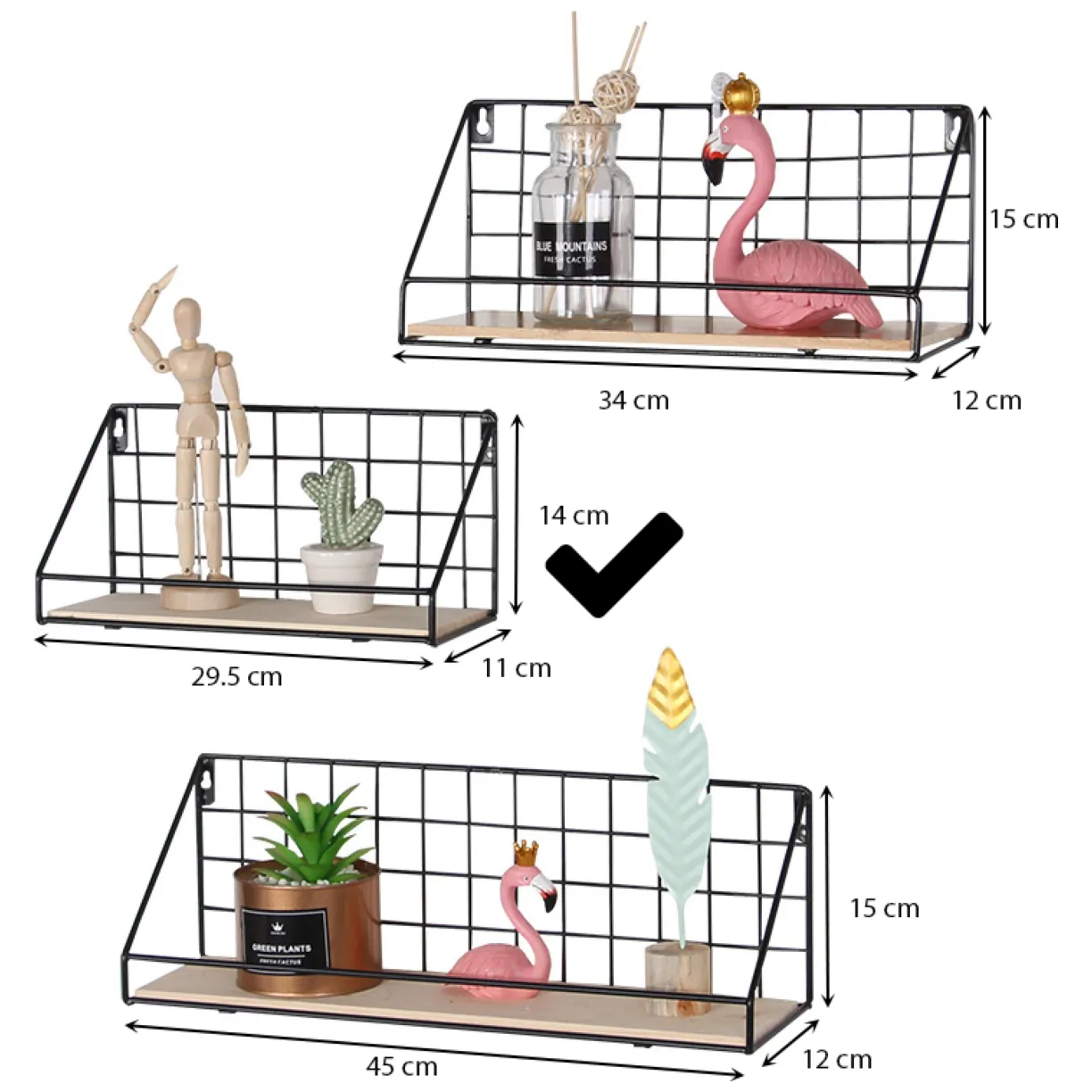 Półka ścienna metalowa czarna z drążkiem, styl loft, do kuchni na przyprawy - obrazek 4