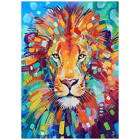 Diamentowa mozaika 5D Lew - Kreatywny zestaw do haftu diamentowego 40x50 cm