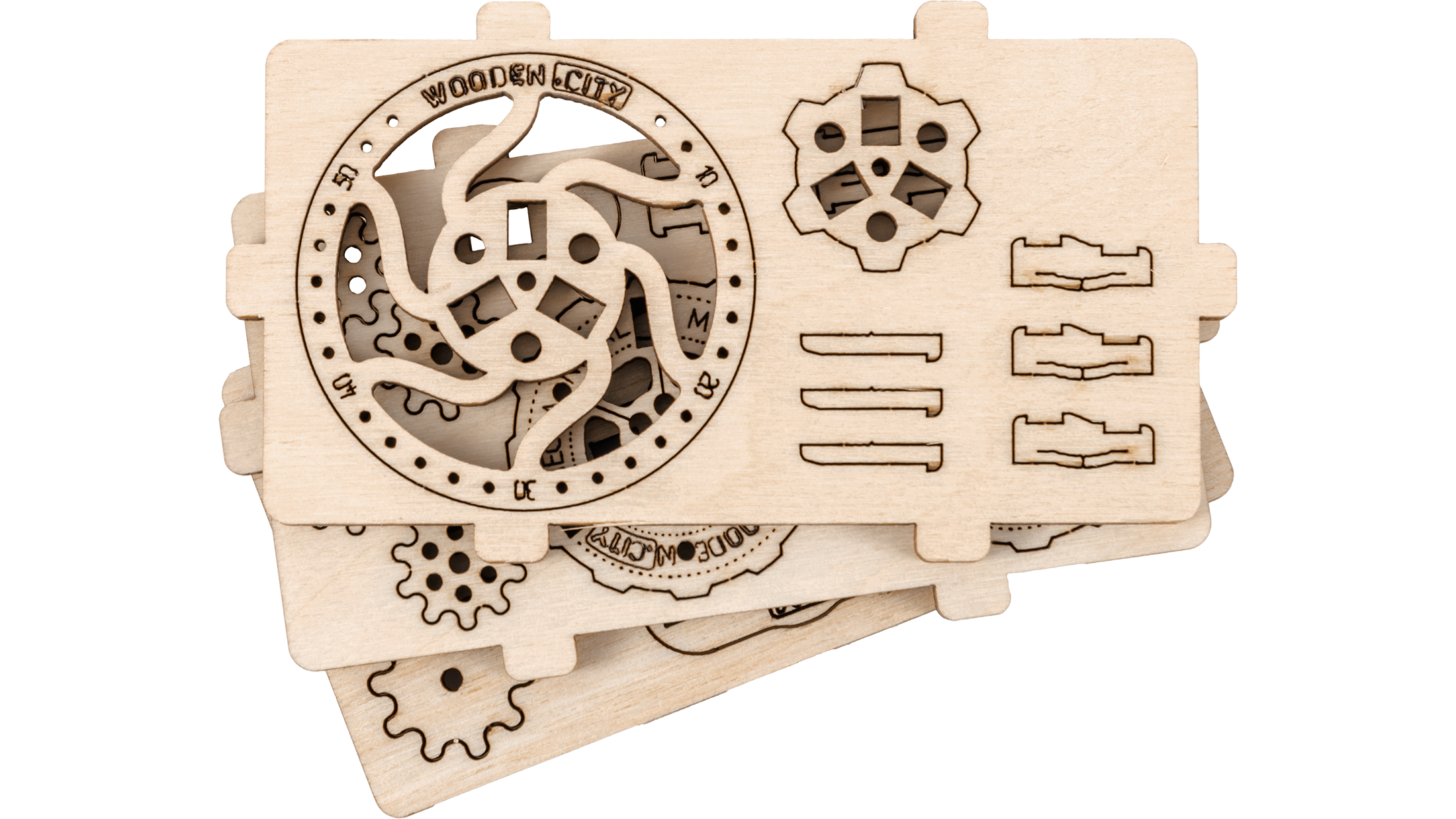 Drewniane Puzzle 3D Oryginalne Gadżety Zestaw 3w1 Mechaniczne Bez Kleju - obrazek 6