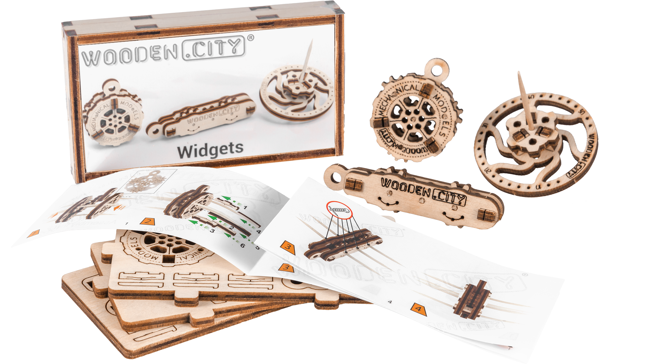 Drewniane Puzzle 3D Oryginalne Gadżety Zestaw 3w1 Mechaniczne Bez Kleju - obrazek 7