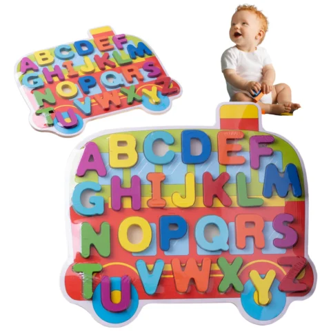 Puzzle edukacyjne dla dzieci Literki 3+ nauka alfabetu kolorowe