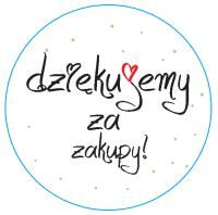 Czarne okrągłe naklejki Dziękujemy za zakupy 500 sztuk z kropeczkami - obrazek 3
